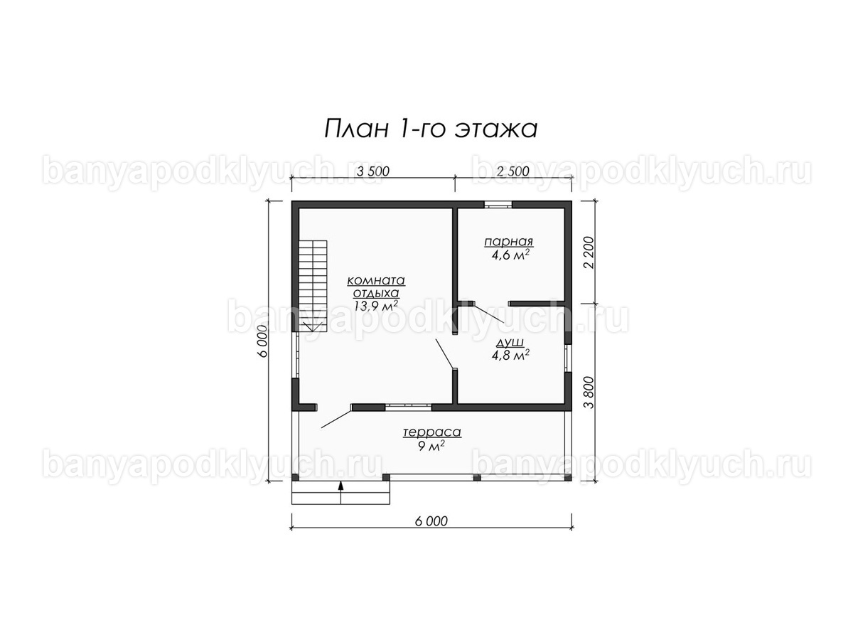 Баня из бруса 6x6 м Баня из бруса 6x6 м