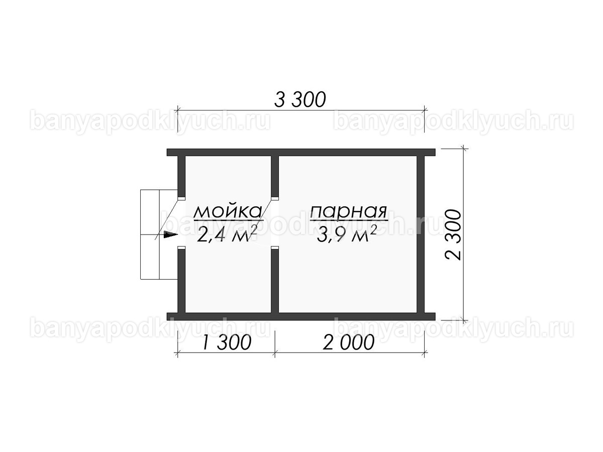 Баня-бочка 3.3x2.3 м Баня-бочка 3.3x2.3 м